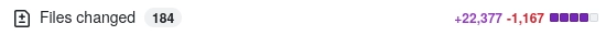 screenshot from github pull request: files changed: 184
+22,377
-1,167