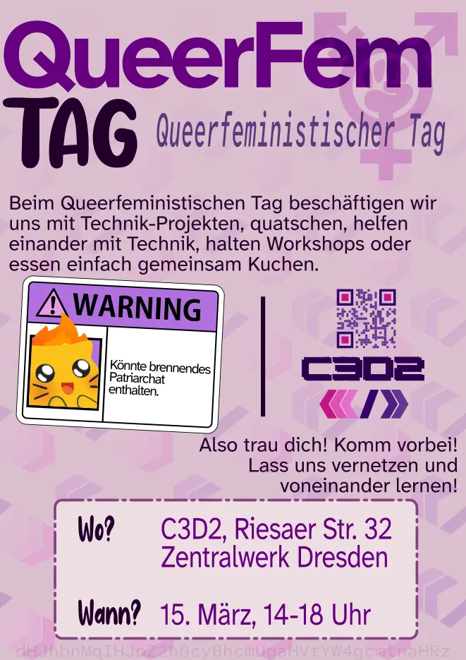 Poster queerfem nachmittag. relevante informationen bereits im post enthalten.